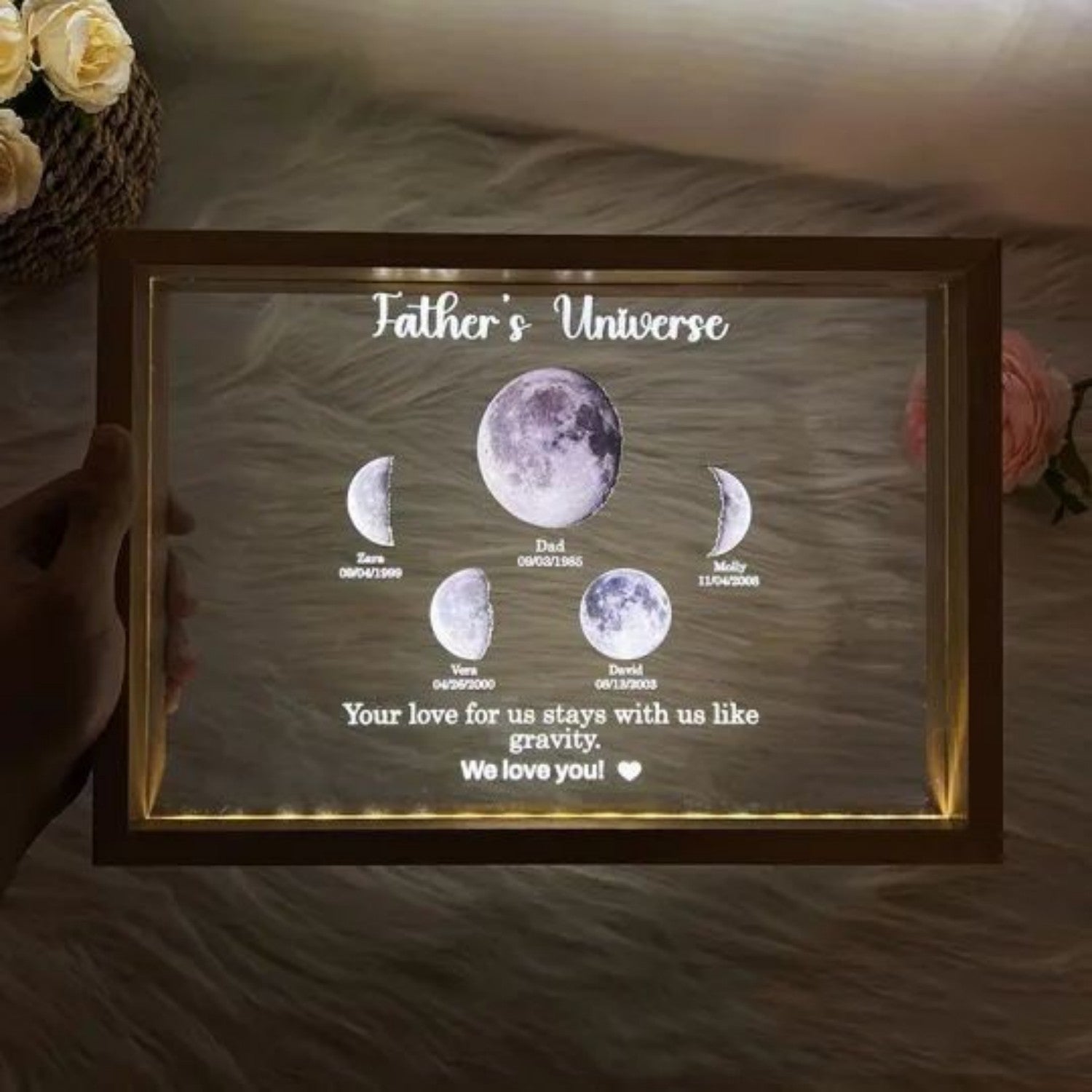 Moon Phase Transparent Luminous Ornament Home Decor DealSniper.net