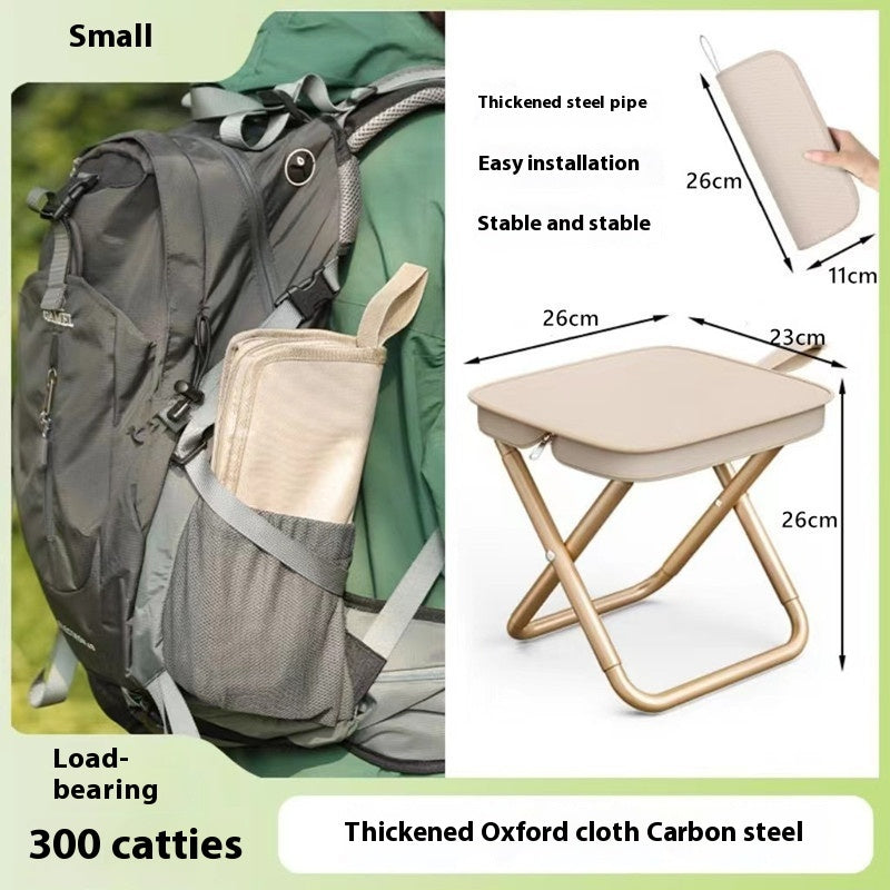Outdoor Folding Pocket Stool Portable Outdoor DealSniper.net Khaki Small