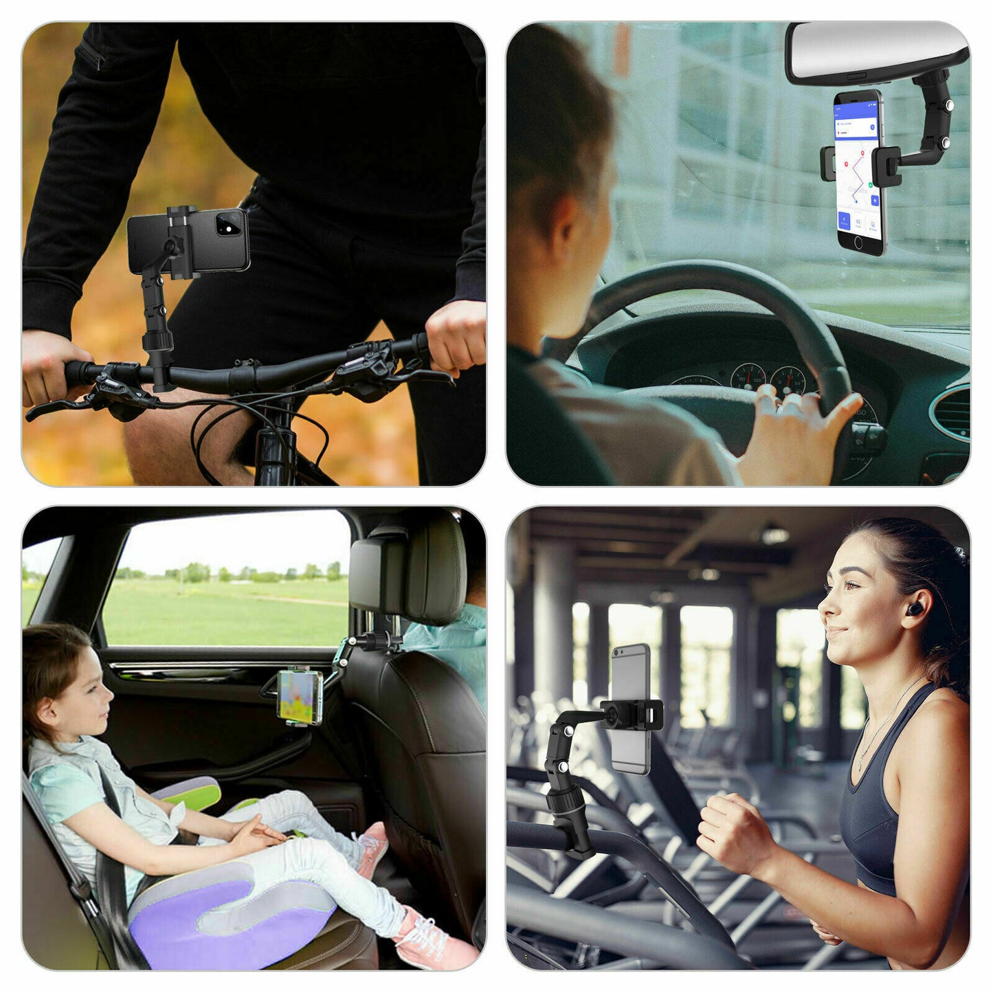 Universal 360 Rotation Car Rear View Mirror Mount Stand GPS Cell Phone Holder US Phones DealSniper.net