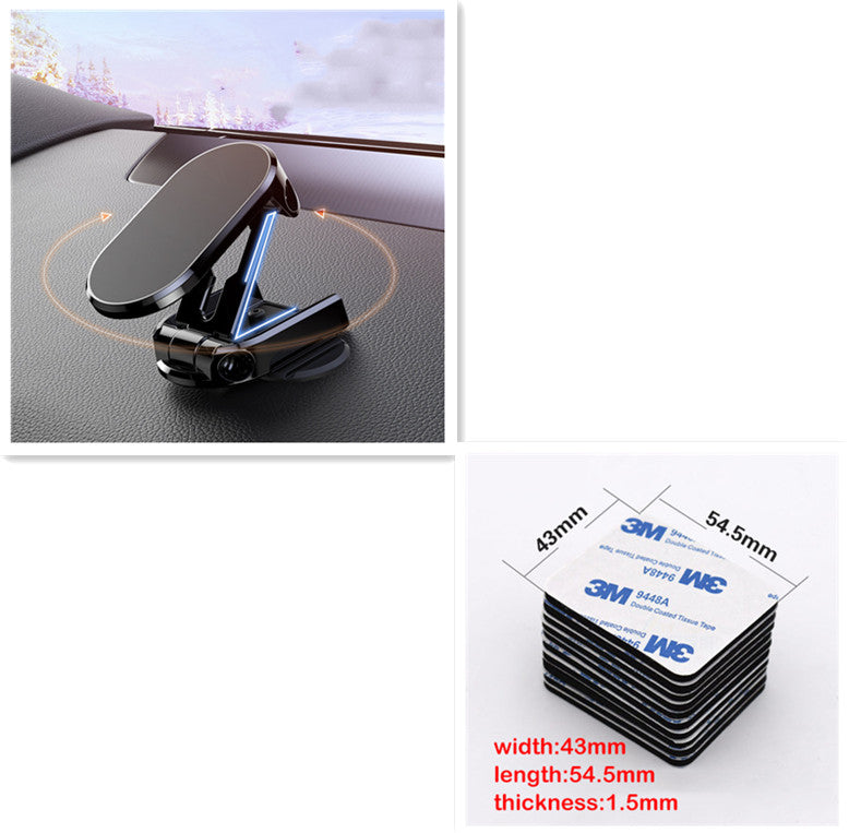 Rotate Metal Magnetic Car Phone Holder Foldable Universal Vehicle Gym From House Folding Magnetic Black set