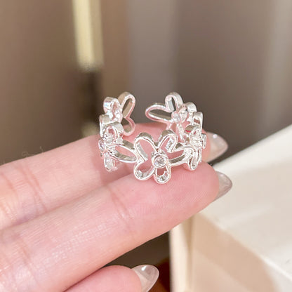 Simple Zircon Plain Ring Women's Niche Light Luxury Jewelry Gym From House J3637