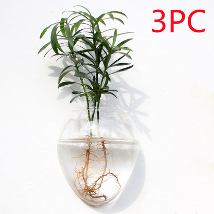 Fashion Wall Hanging Glass Flower Vase Terrarium Wall Fish Tank