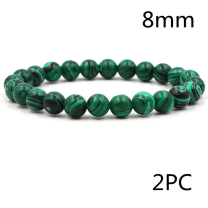 Classic Black Matte Green Malachite Bracelets Jewelry Jewelry dealsniper-net Green8mm 2pc