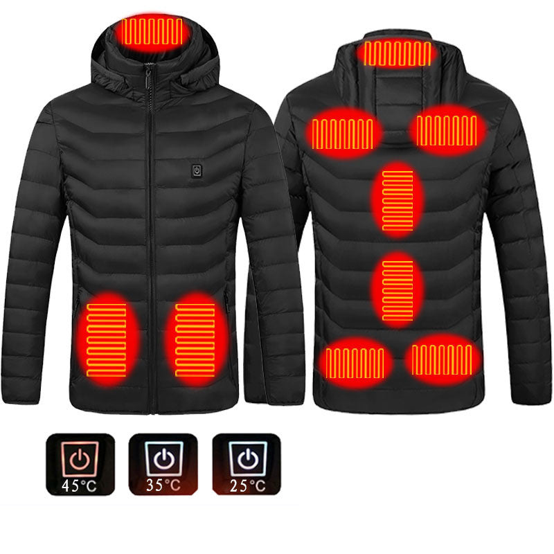 Men Heated Puffer Jacket Electric Heating Coat Insulated Hood Windbreaker 9Heat Zones Men DealSniper.net Black Zone9 2xl