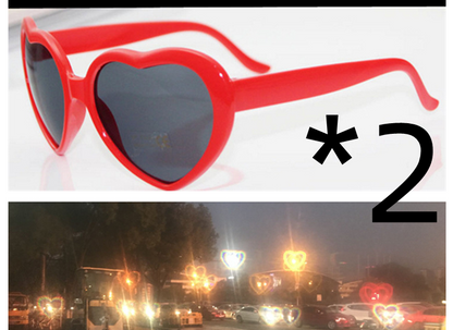 Night Lights Change Love Special Effects Glasses Sunglasses Deals DealSniper.net 2pcs Red