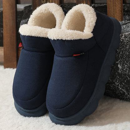 Winter Plush Cotton Shoes Women Men Warm Suede House Men DealSniper.net Black 36to37