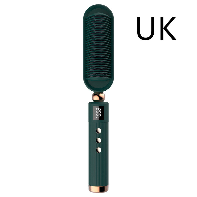 Straightening Comb And Curling Iron Dual-purpose Artifact Curler Beauty dealsniper-net Green UK