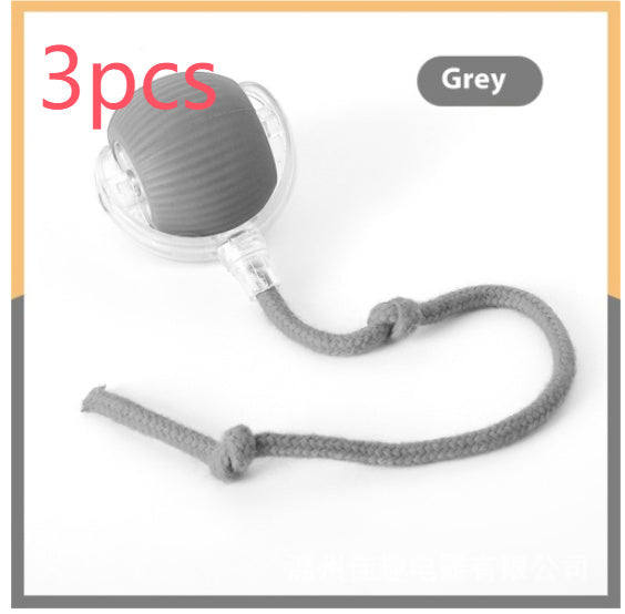 Electric Cat Toy Automatic Cat Ball Self-entertainment Rolling Ball Pets DealSniper.net Grey with rope Birdsong 3PCS