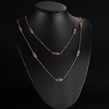 Cross-Border Classic Square-Shaped Light Luxury High-End Necklace Jewelry Gym From House Np2315 gold