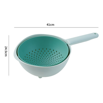 Household Kitchen Multifunctional Plastic Vegetable Basket Kitchen DealSniper.net Green