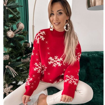 Fall Winter Women's Christmas Sweater Knitted Fluffy Streetwear Women dealsniper-net Red L