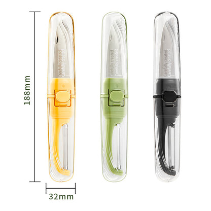 Two-in-one Portable Home Folding Double Head Fruit Knife Peeler Kitchen DealSniper.net