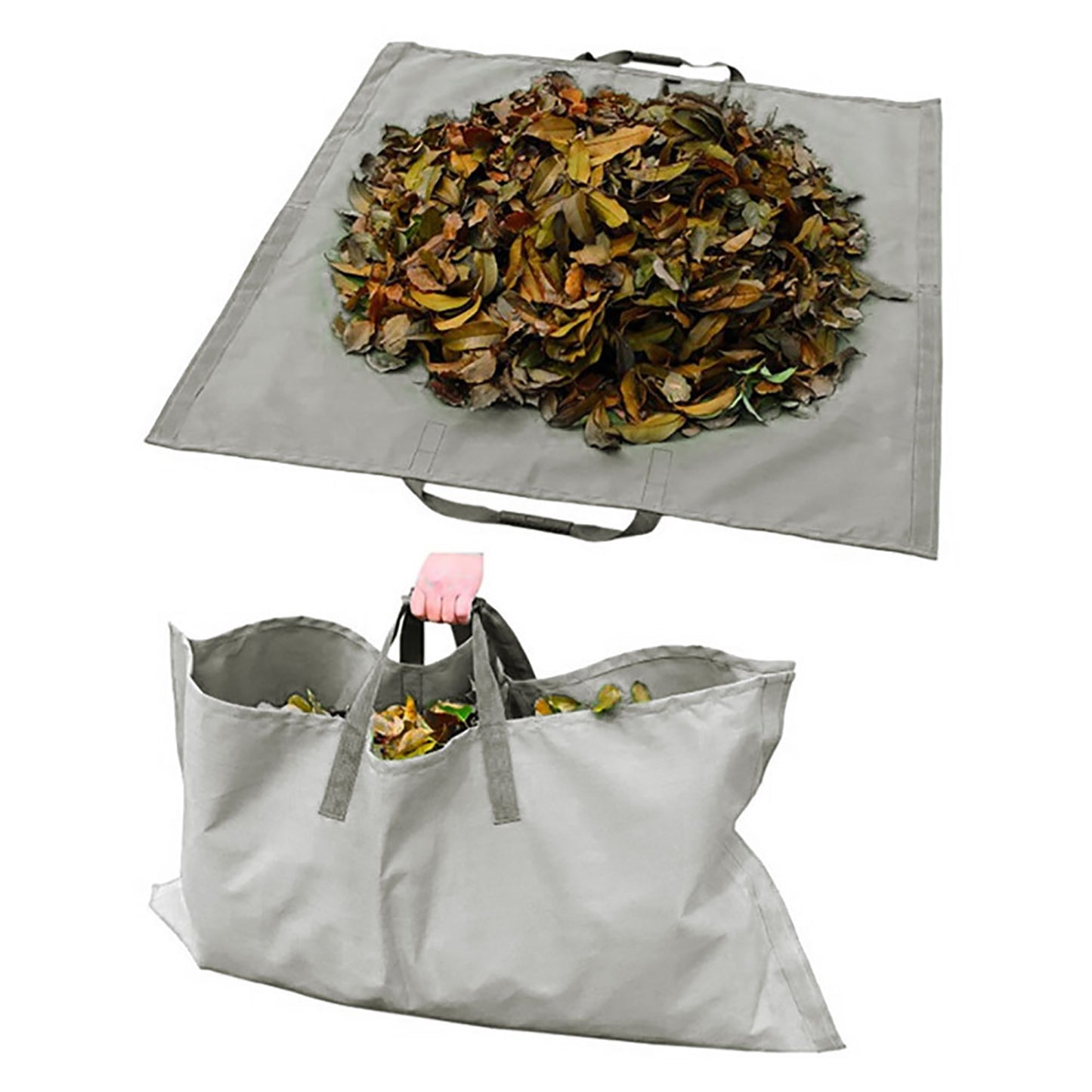 Garden Leaf Storage Outdoor Lawn Yard Waste Tarpaulin Garden dealsniper-net Grey