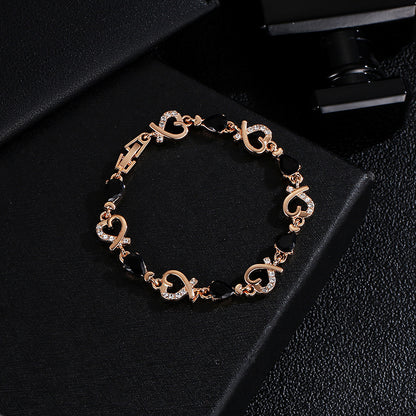 Hollow Love Bracelet With Rhinestones Fashion Jewelry dealsniper-net