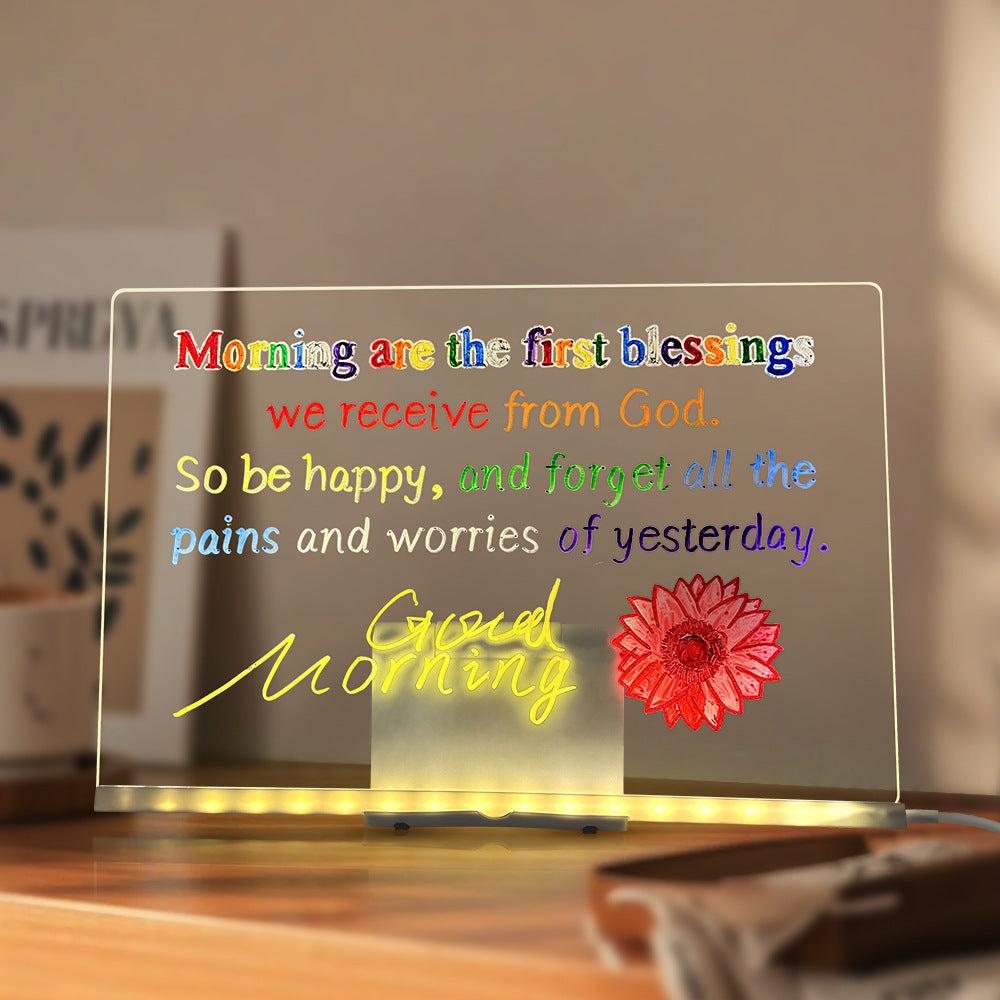 LED Acrylic Drawing Board DIY Erasable Luminous Writing Boards House Gym From House