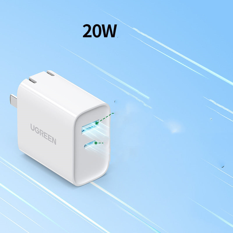20W Dual-port Charging Head Multi-port Usb Universal Data Cable Electronics DealSniper.net Folding white 20W double port US