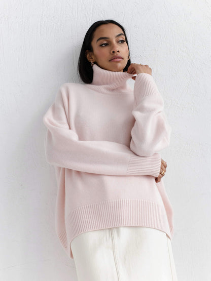 Winter Turtleneck Sweater Ins Solid Color Long Sleeve Pullover Women null Lotus Root Color 2XL