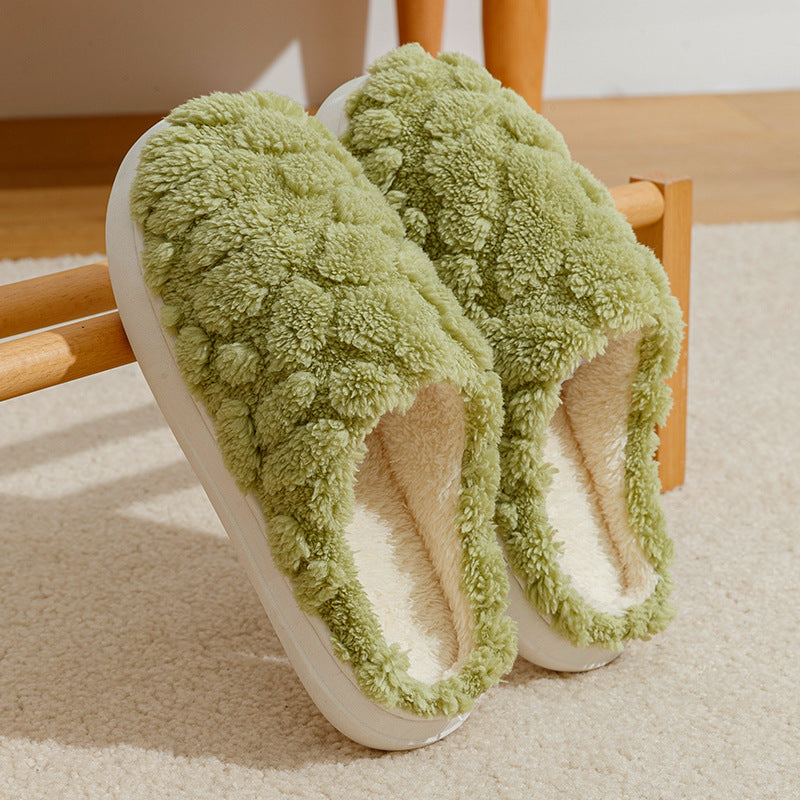 Home Fuzzy Slipper Unisex Cartoon Winter Plush Slipper Women dealsniper-net Green 36to37