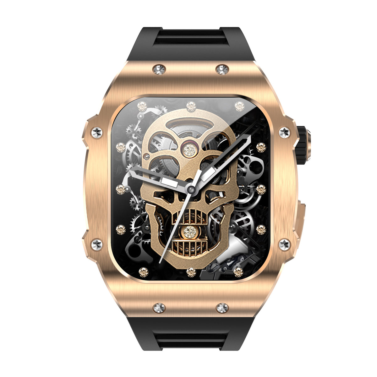 Men's Smart Watch Waterproof All-day Monitoring Jewelry DealSniper.net Gold Frame Black Strap