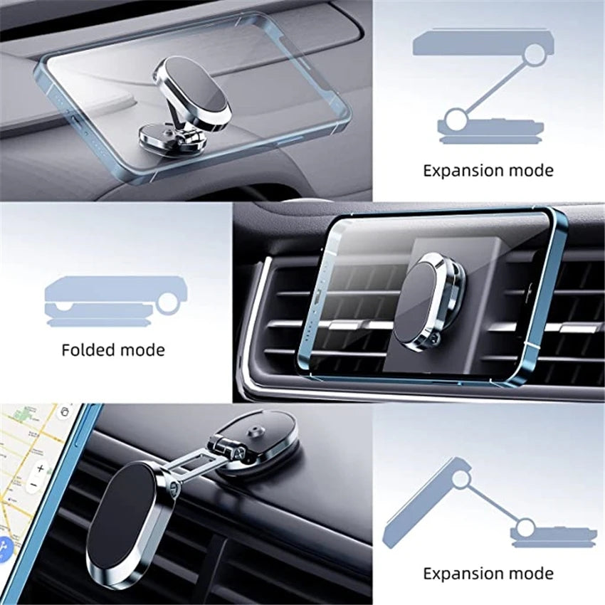 Rotate Metal Magnetic Car Phone Holder Foldable Universal Vehicle Gym From House