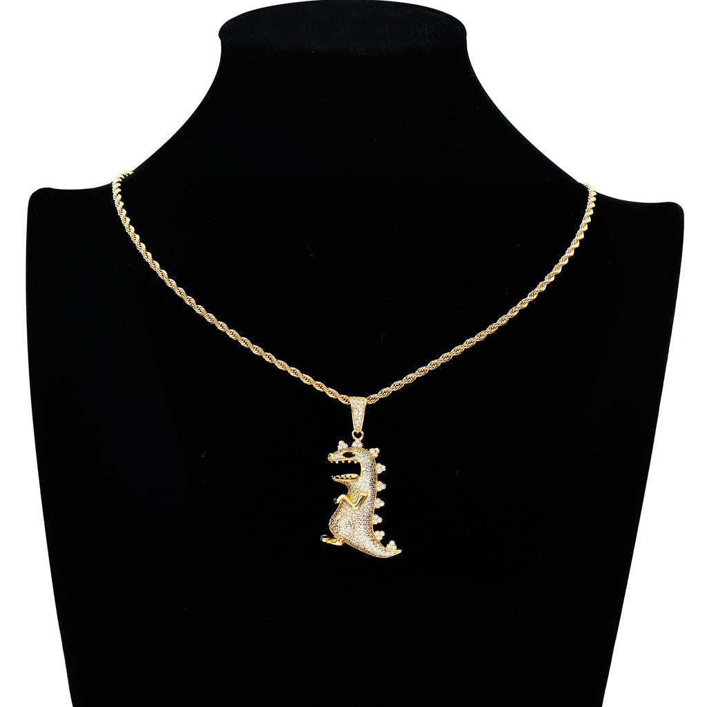 Hip Hop Style Dinosaur Pendant Necklace Decorative Accessories Jewelry dealsniper-net