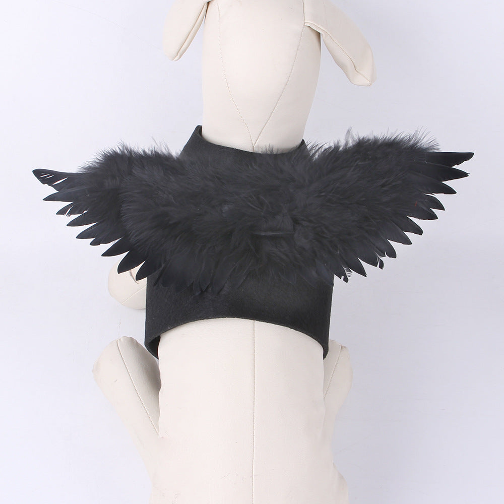 Halloween Angel Wings Pet's Chest-back Dog Pet Costume Pets dealsniper-net Black L