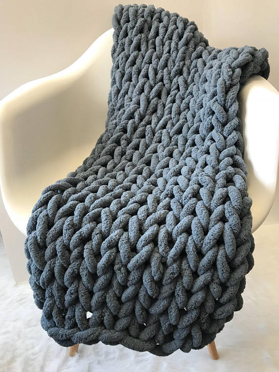 Handwoven Coarse Woolen Thread Blanket House DealSniper.net Dark Grey 127x152