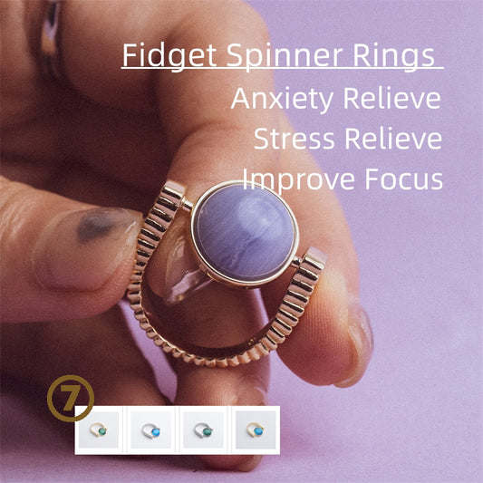 Original Fidget Spinner Rings Natural Stone Rings Spinners Gifts