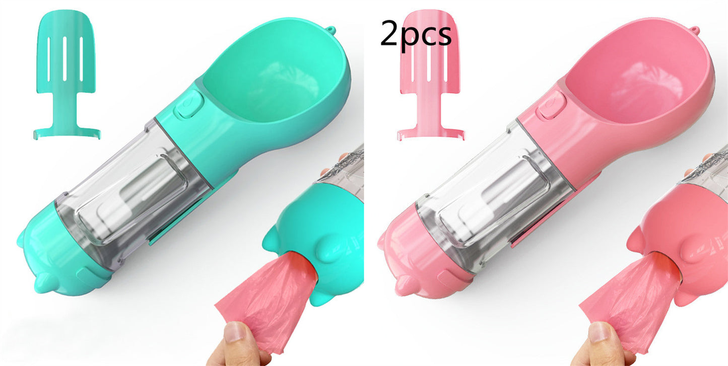 Pet Water Bottle Feeder Bowl Garbage Bag Storage Pets Gym From House Blue pink 2pcs. 300ml