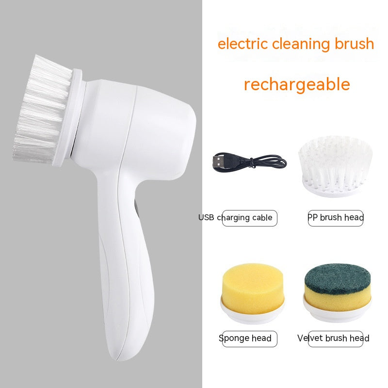 Electric Cleaning Brush 4 In 1 Spinning Scrubber Handheld Kitchen dealsniper-net Cleaning Brush