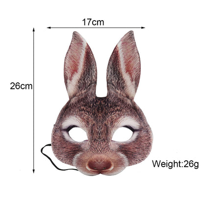 Carnival Party Masquerade EVA Half Face Rabbit Animal Mask Deals DealSniper.net