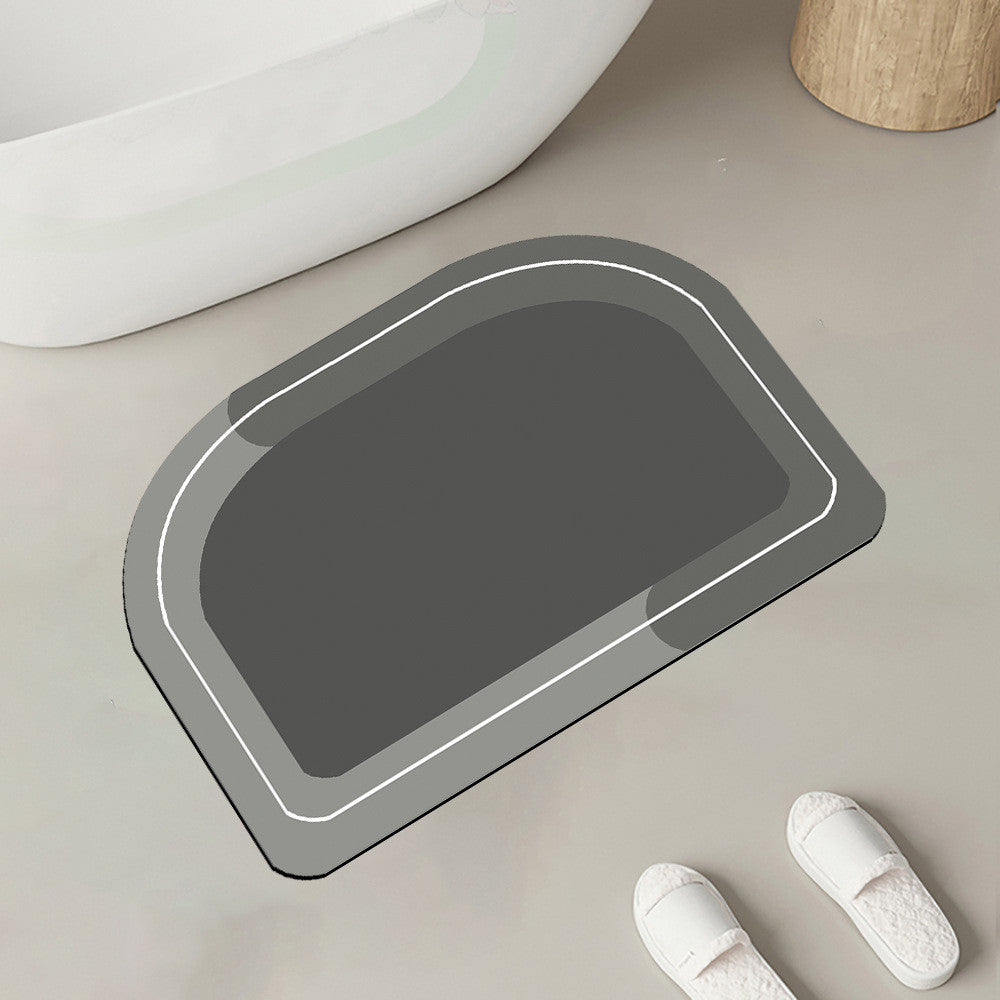 Bathroom Absorbent And Quick-drying Floor Mat House DealSniper.net Dark Grey Squircle 40x60cm