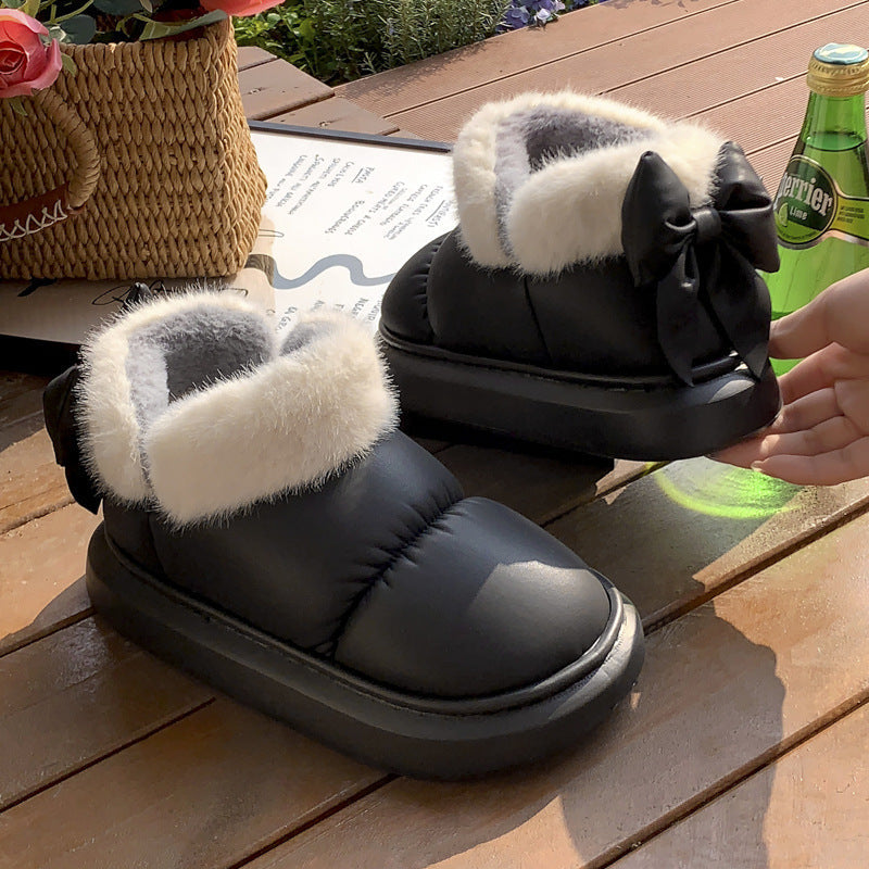 Winter Women Cute Warm Ankle Boots Outdoor Non-slip Boots Men DealSniper.net Black 36to37