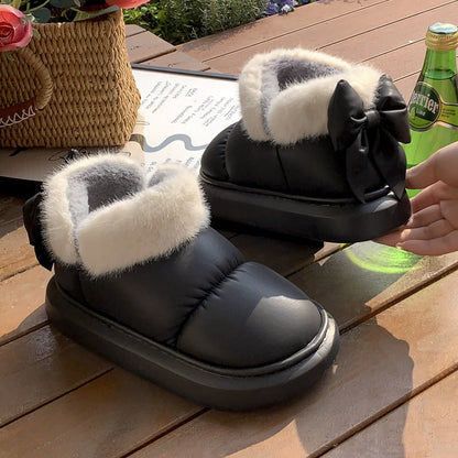 Winter Women Cute Warm Ankle Boots Outdoor Non-slip Boots Men DealSniper.net Black 36to37