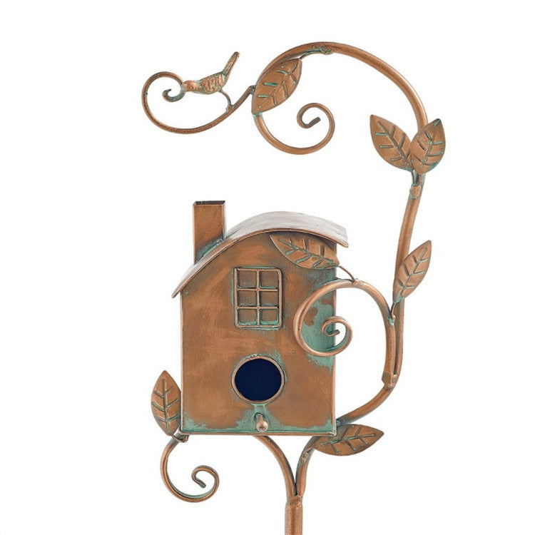 Abstract And Traditional Style Birdhouse Garden Stakes