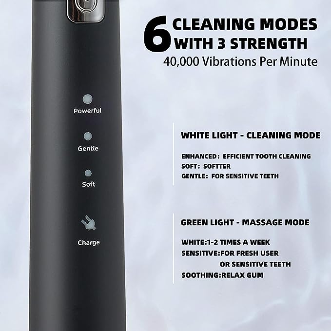 Electric Toothbrush For Adults,8 Brush Heads Toothbrush With 40000 VPM,Charge Once Last For 365 Days,6 HIGH-Performance Brushing Modes,Electric Toothbrush Health dealsniper-net