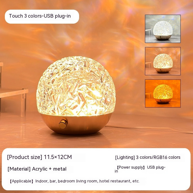 New Water Ripple Projector Night Light Crystal Mood Lamp