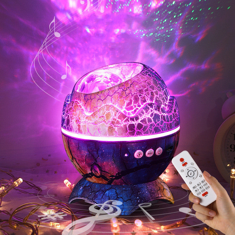 LED Dinosaur Egg Star Galaxy Projection Lamp Bluetooth Music Home Decor Gym From House
