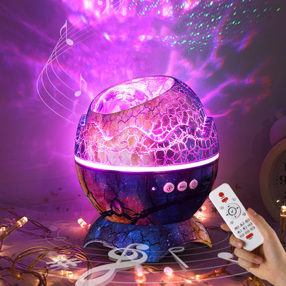 LED Dinosaur Egg Star Galaxy Projection Lamp Bluetooth Music Home Decor Gym From House
