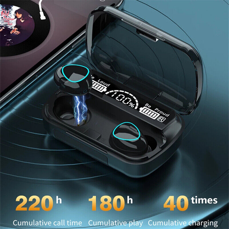 TWS Wireless Earbuds Bluetooth 5.0 Waterproof Headset Headphones Electronics dealsniper-net