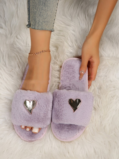 Fluffy Slipper Fall Winter Warm Home Fur Furry Slippers Women dealsniper-net Light Purple 36to37