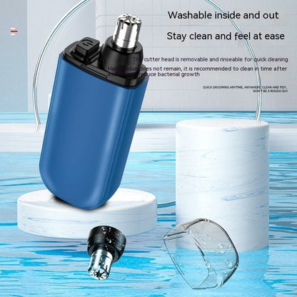 Rechargeable Nose Hair Trimmer Washable Electric Beauty dealsniper-net Blue 1PCS