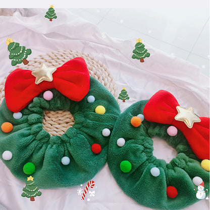 Christmas Pet Bow-knot Collar Friendly To Skin Xmas Pet Scarf Pets Gym From House
