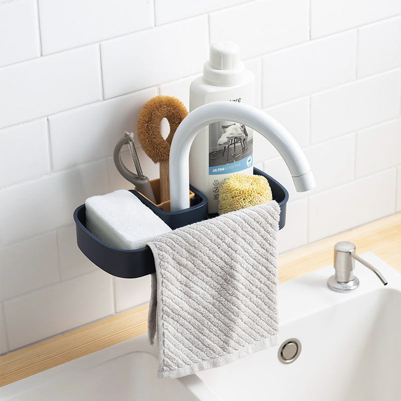 Sink Shelf Soap Sponge Drain Rack Storage Basket Kitchen dealsniper-net