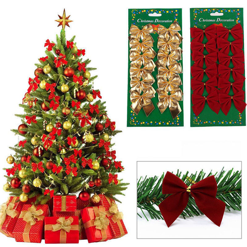 Christmas Tree Ornaments Christmas Decoration Bow Holidays dealsniper-net