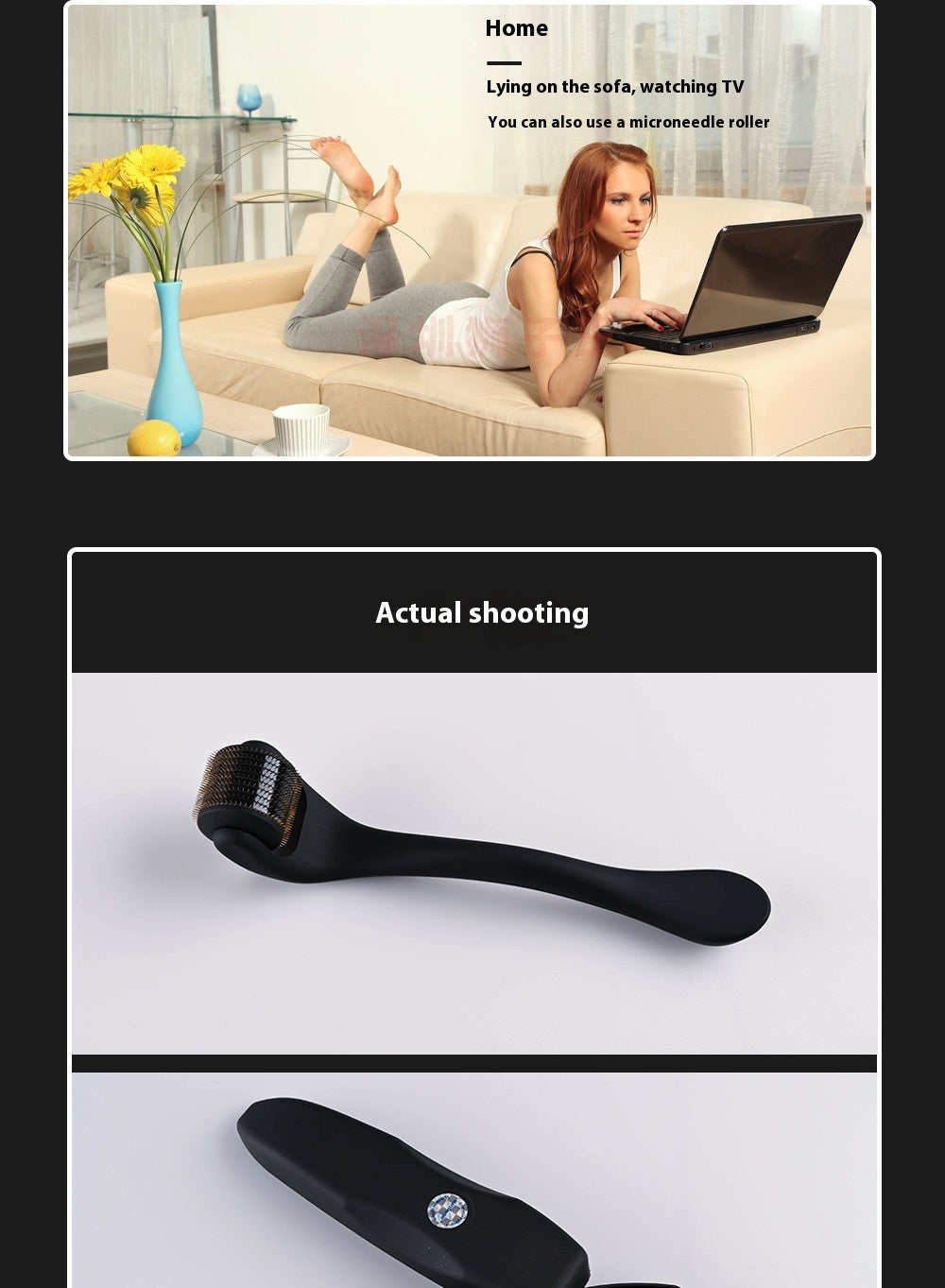 Matte Black Frosted Titanium Alloy Needle Roller Beard Roller Men Gym From House