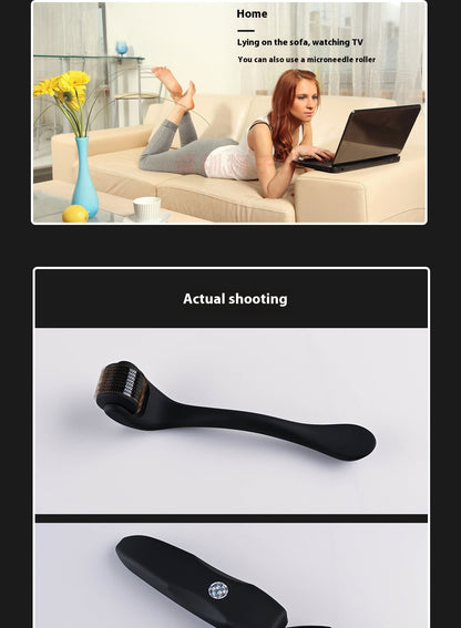 Matte Black Frosted Titanium Alloy Needle Roller Beard Roller Men Gym From House