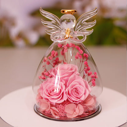 Eternal Flower Gift Box Angel Glass Cover Dried Rose Gift Box