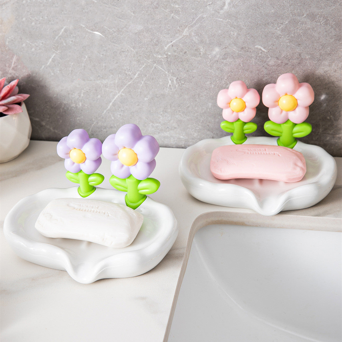 Draining Flowers Soap Dish Home Creative House dealsniper-net