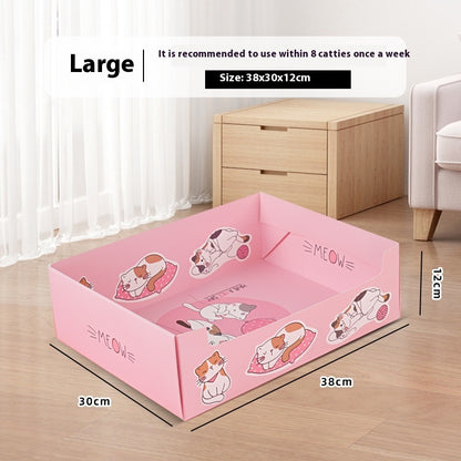 Portable Folding Semi-open Thickened Disposable Litter Box Pets Gym From House Litter Box Large M12 1 Pack